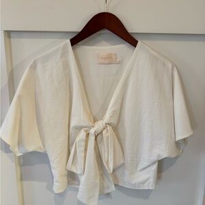 Sancia White Tie-Front Blouse